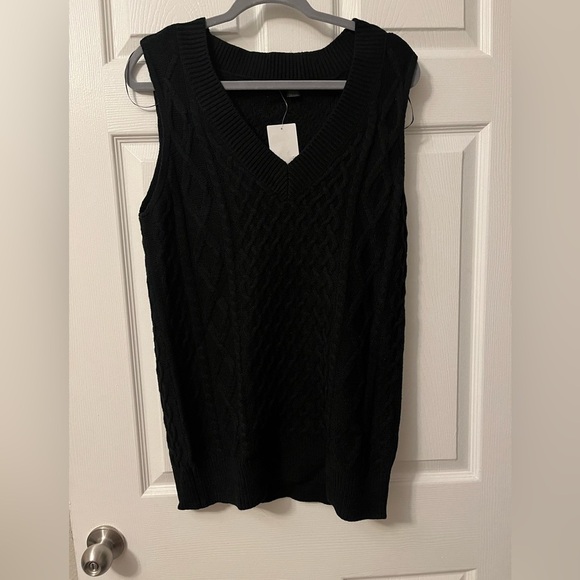 RDI Cable Knit Sweater Vest Deep Navy Blue/Black - Picture 1 of 5